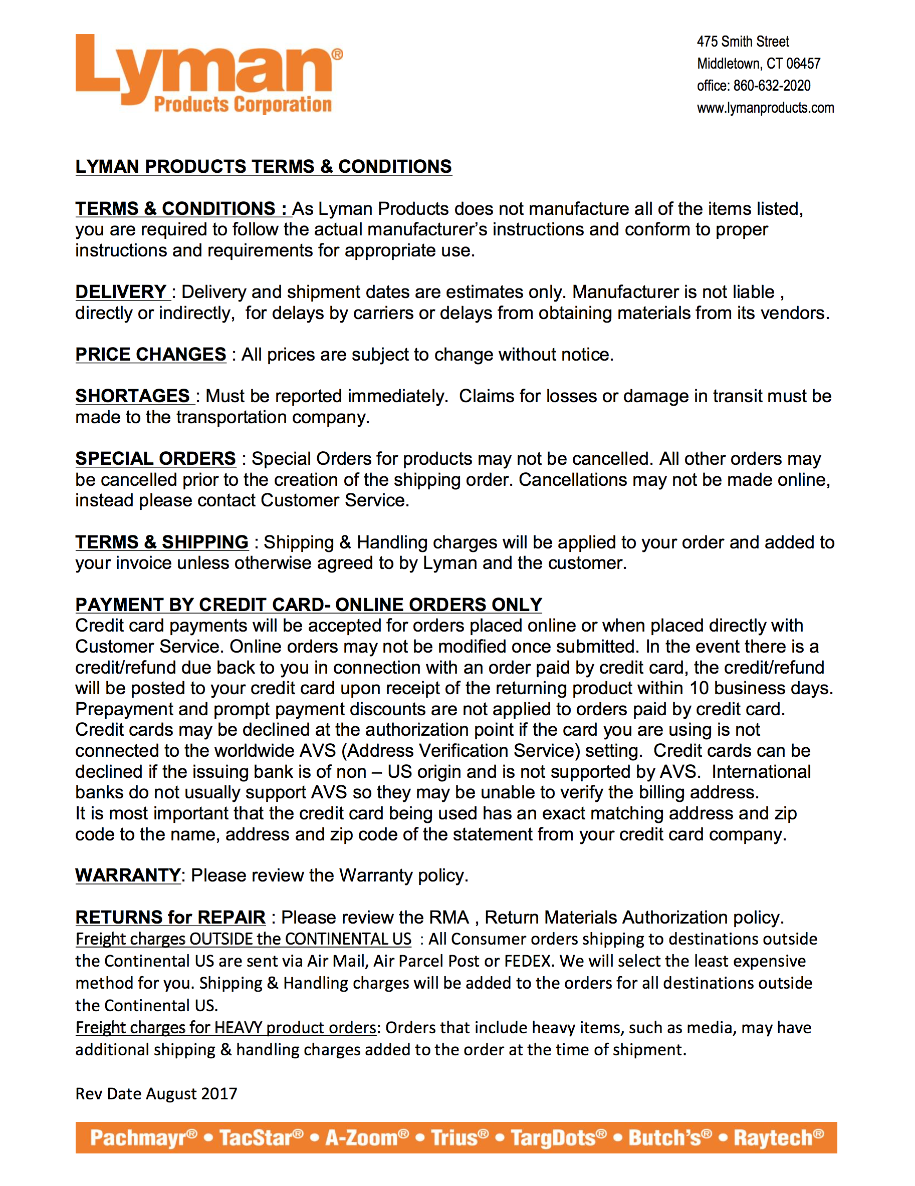 Terms and Conditions